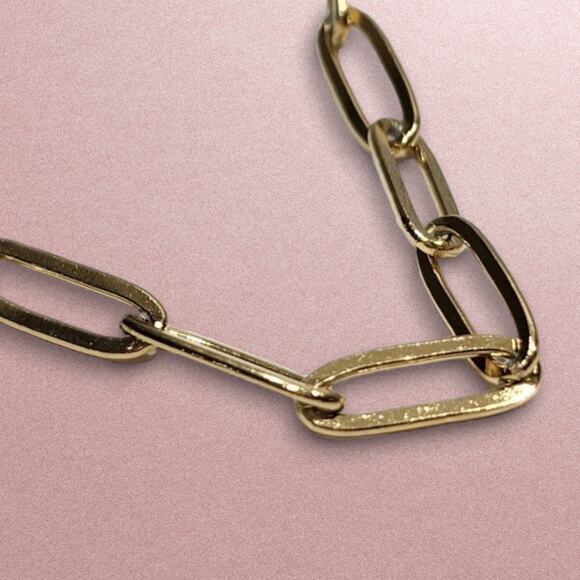 Gold‎ Paperclip 16 inch Necklace and Bracelet Set - Picture 4 of 9
